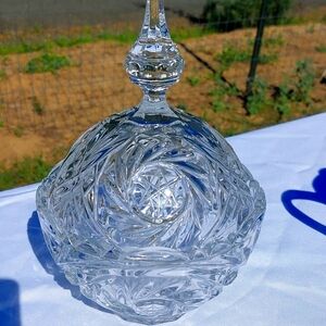 Vintage glass globe candy dish